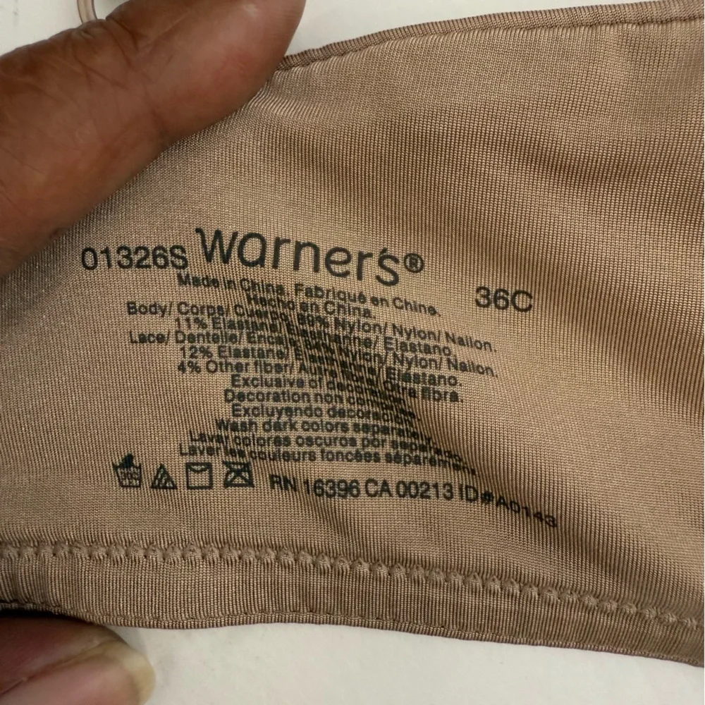 Warner's Tan and Pink Comfort Bra 01326s Size 36C
